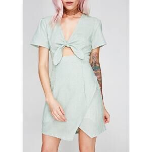 b.original by Shoe Fly - Green & White Stripes Dress- Size Small